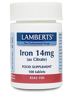 Lamberts Iron Citrate 14mg 100 tablets